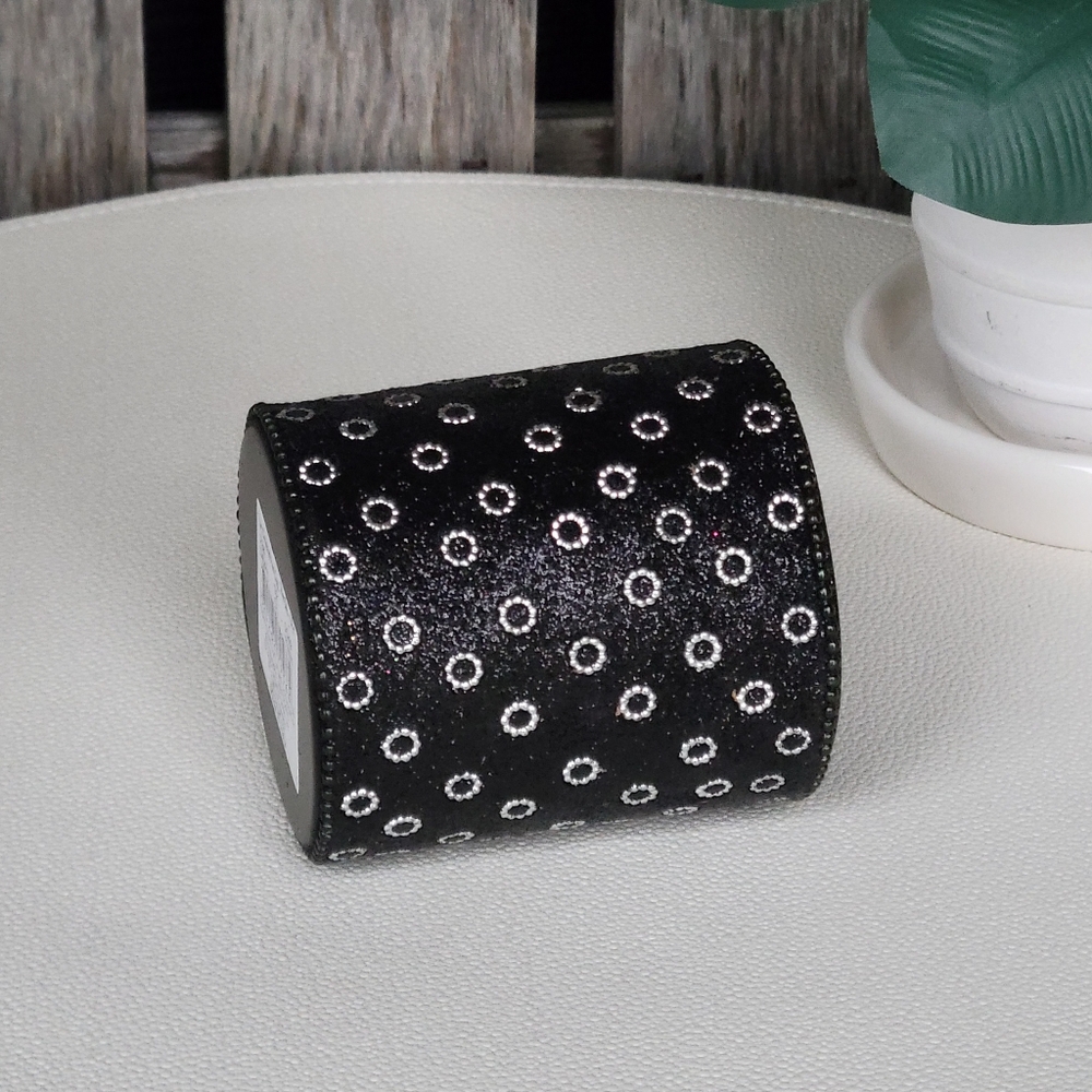 Target Lacquer Covered Sparkly Black & Silver Metal Cylinder Container - Picture 6 of 6